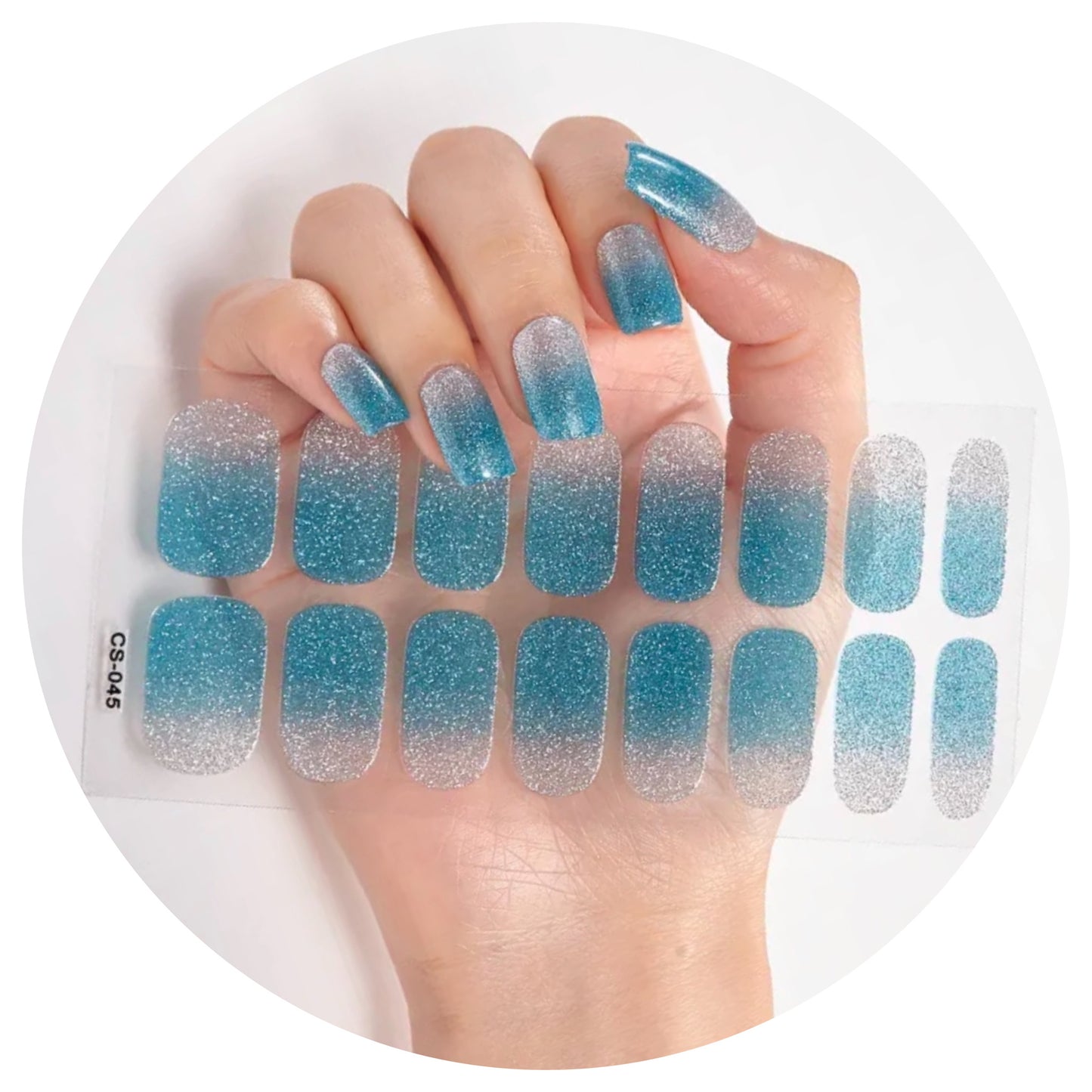 Blueish (gradient) Nail Wraps / Nail Strips / Nail Stickers