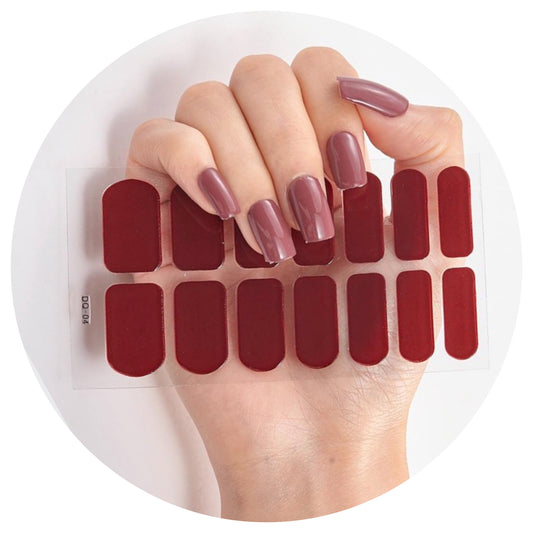 Burgundy Nail Wraps / Nail Strips / Nail Stickers